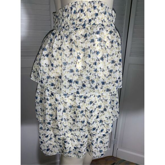 NWT Maurices Floral Cottagecore Chiffon Layered Lace Mini Skirt Small - Picture 4 of 12